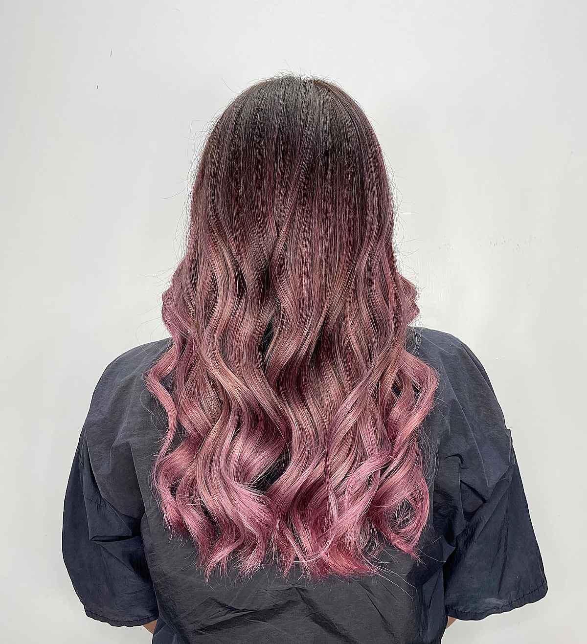 balayage rose gold for long hair