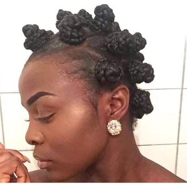 Bantu Knots for Curly Medium Hair