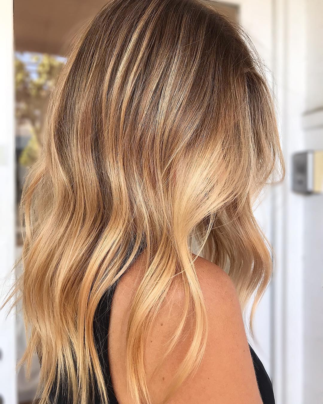 Beachy Auburn Hair with Blonde Highlights