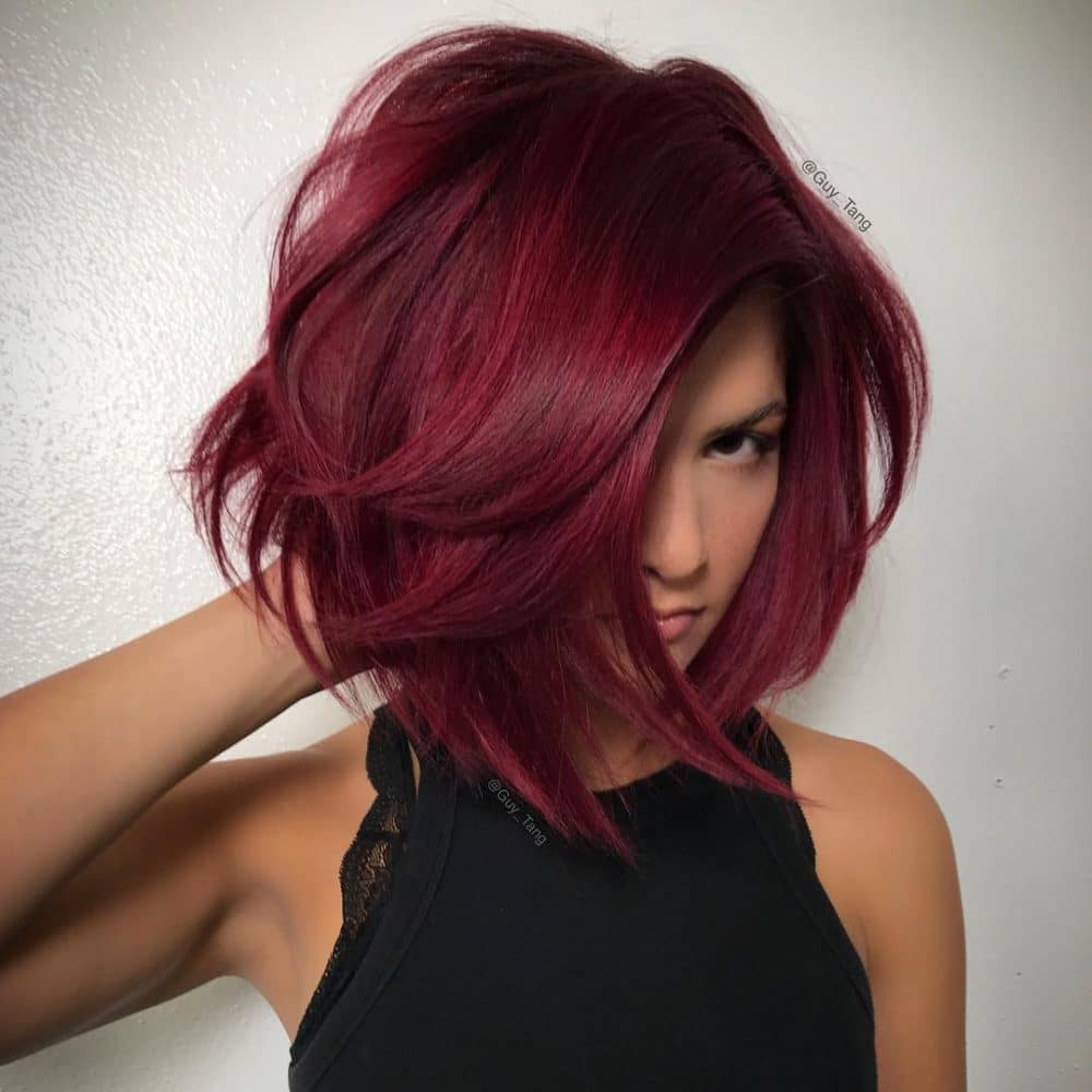 Beautiful Dark Maroon Hair