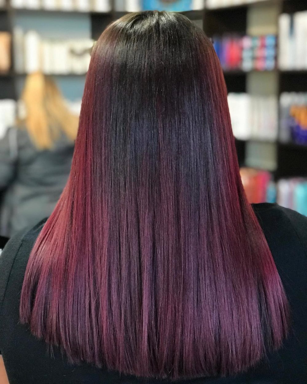 Black and Burgundy Ombre