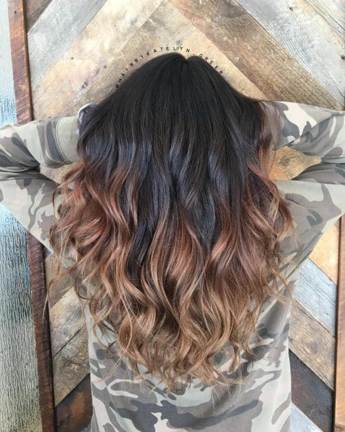 Blended Black to Caramel Ombre