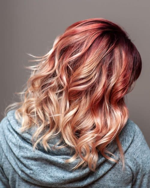 Blonde and Red Balayage