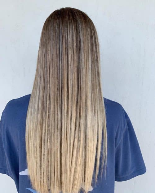 Blonde Balayage Highlights on Straight Hair