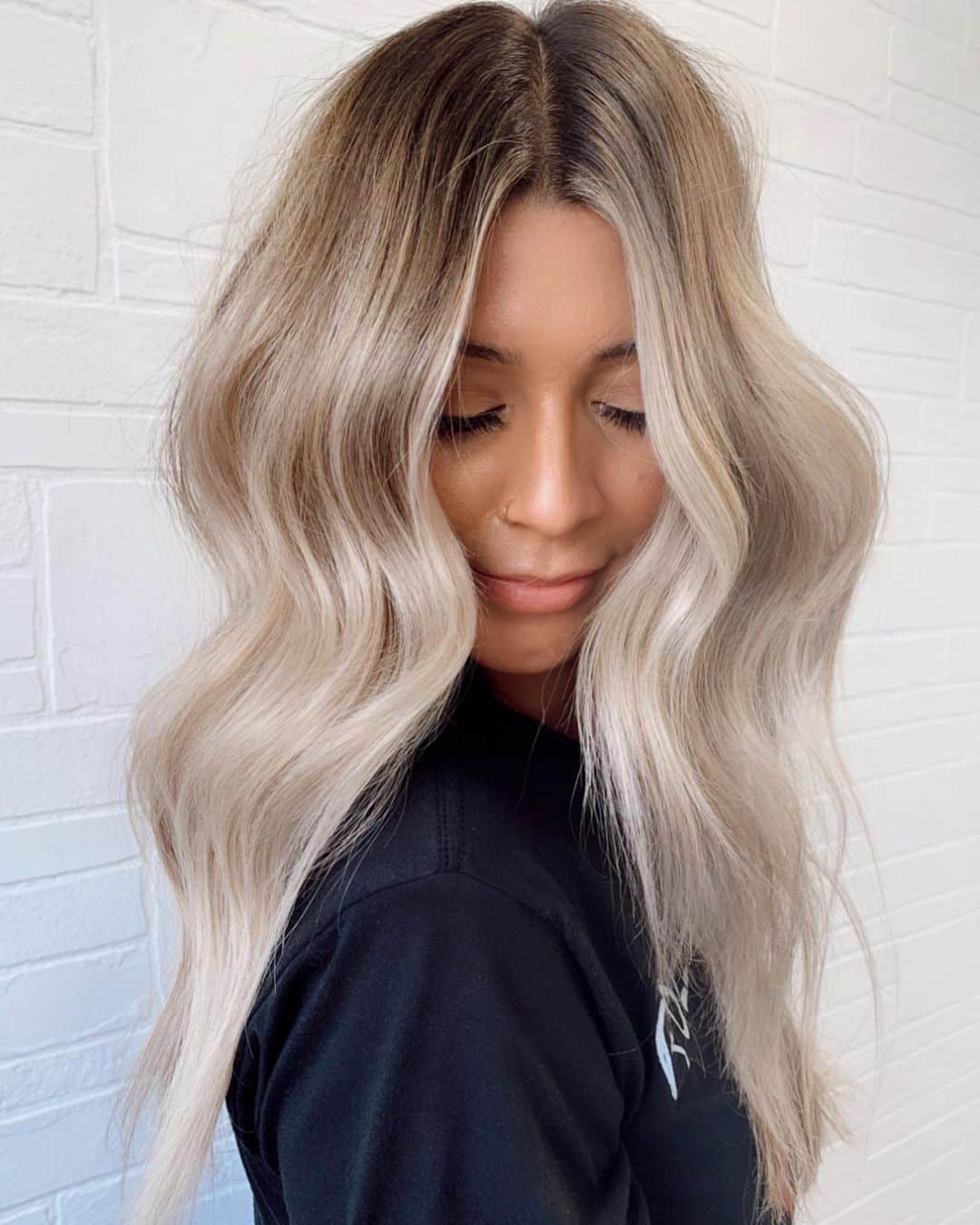 Blonde balayage ombre hair color