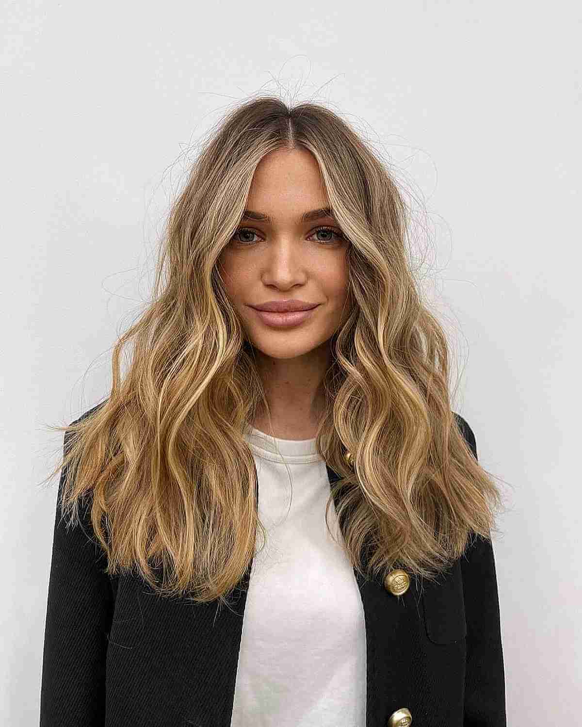 Blonde Balayage on Long Wavy Hair