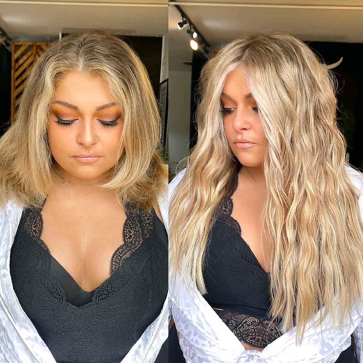 Blonde Hair Extensions with Lowlights