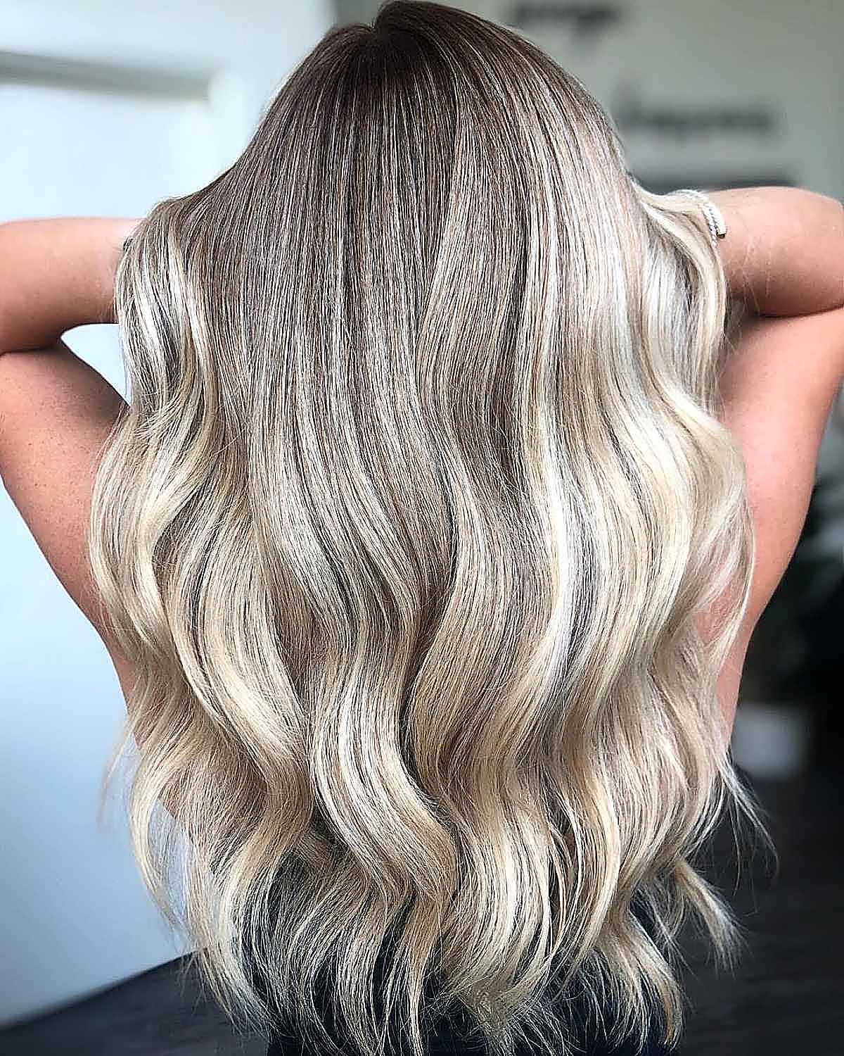 Blonde Hair with Lowlights and a Shadow Root