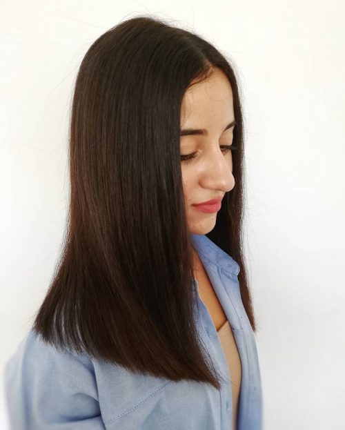 blunt cut for long straight hair