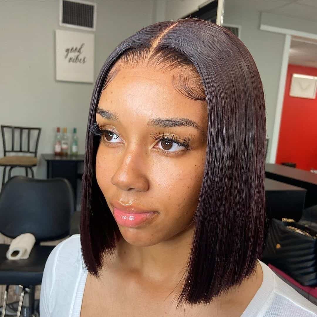 Bob Hair Brown Colored Look 