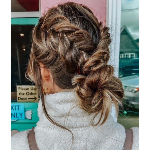 Boho Braids with Messy Bun