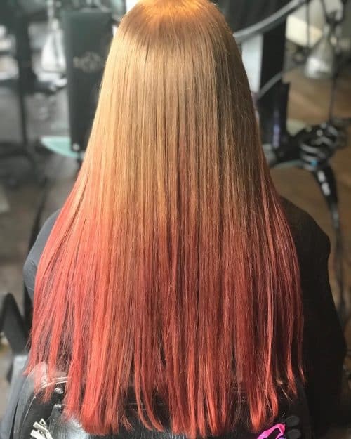 Bold Blonde to Red Ombre