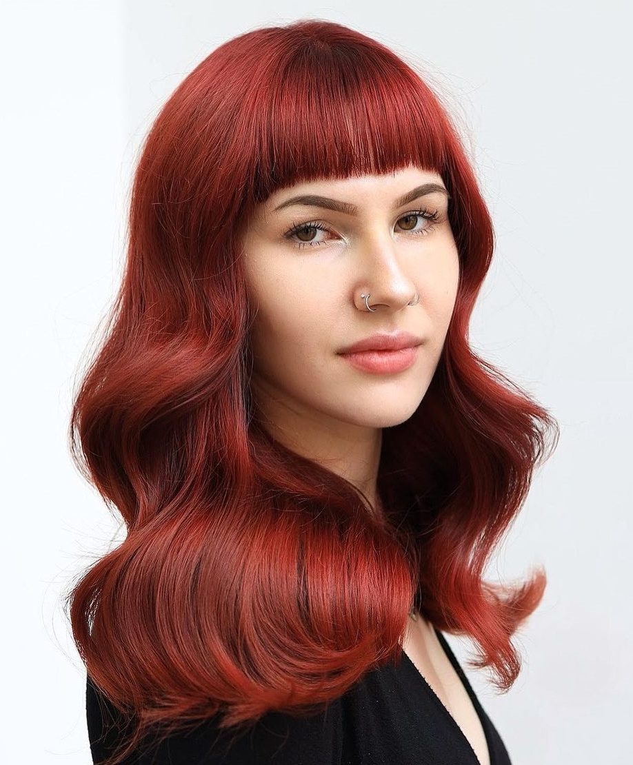 Bold Copper Red Hair with Bangs
