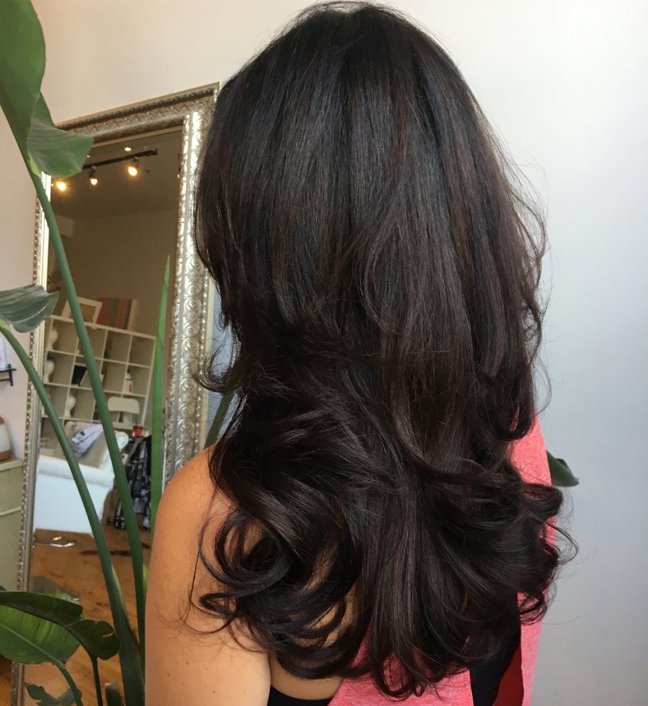 Bouncy Layers for Straight Dark Hair