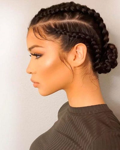 Braided Low Bun Prom Hairstyles for Long Hair
