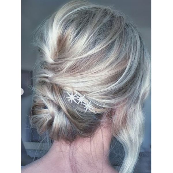 Bridal Bun Updo with Falling Front Pieces