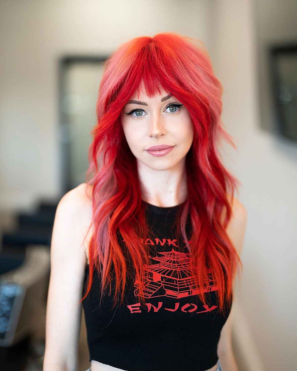 bright cherry red hair color