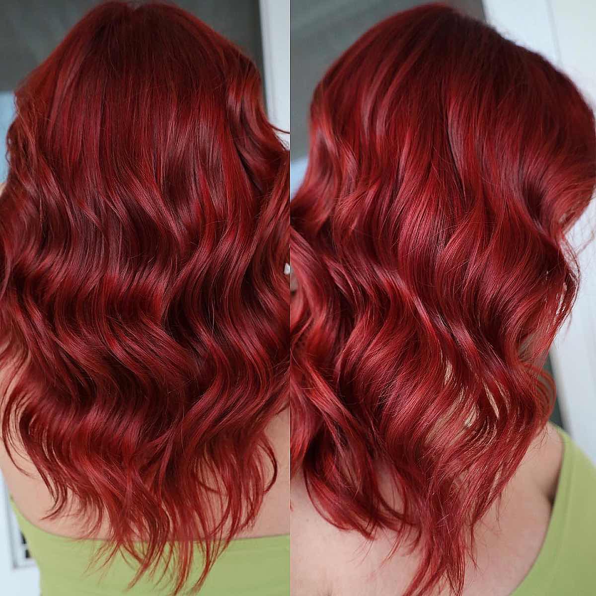 bright red hairstyle 