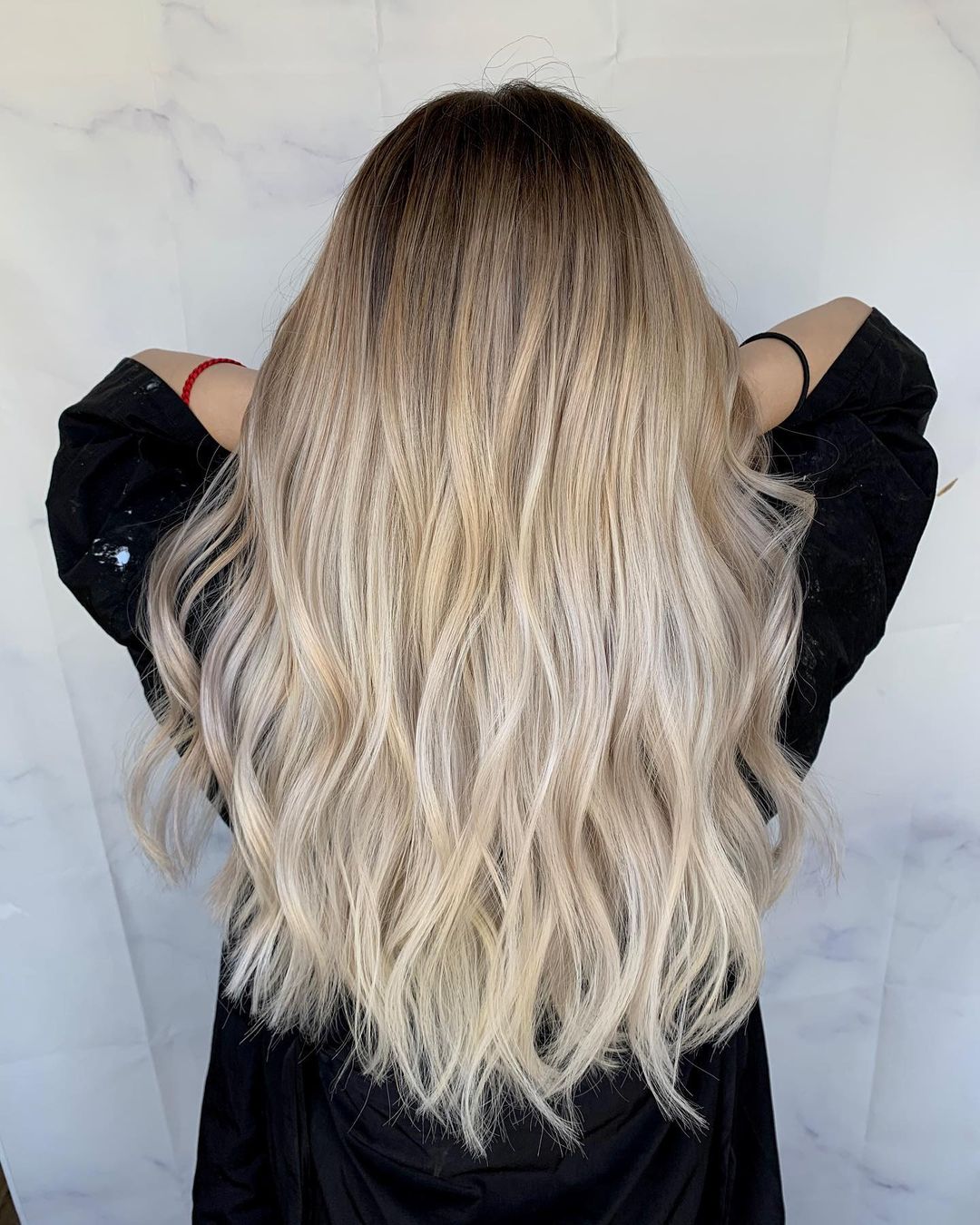 brown to icy blonde ombre