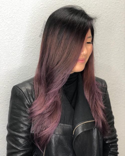 Brown to purple ombré