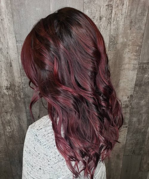 Brunette Red Wine Mahogany Hair
