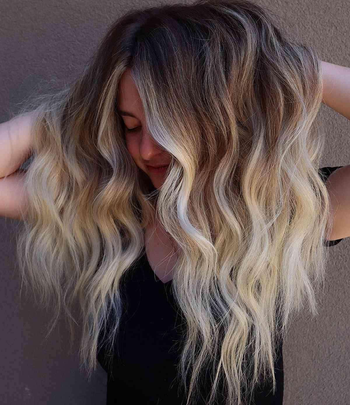 Brunette to Pale Blonde Ombre