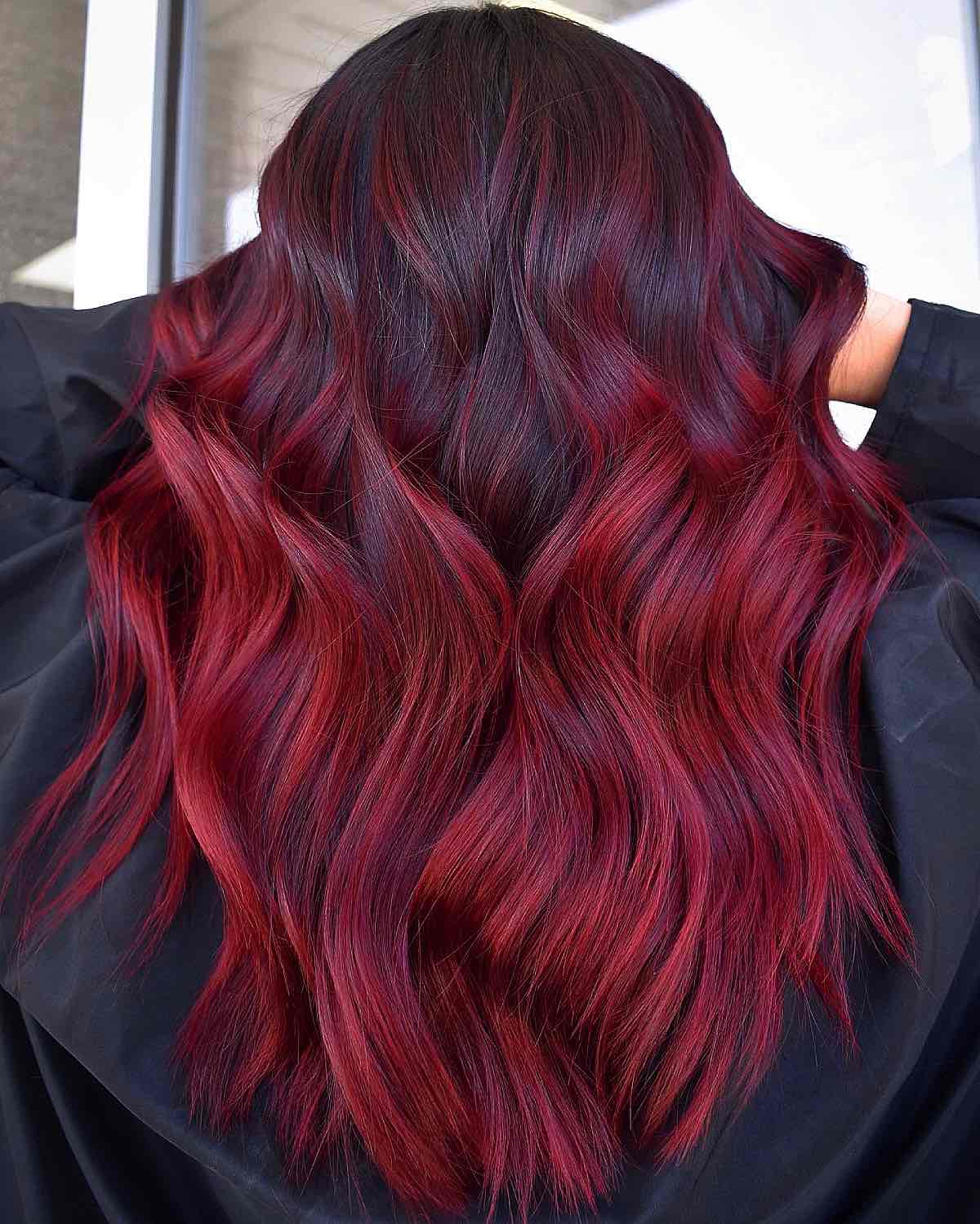 burgundy balayage