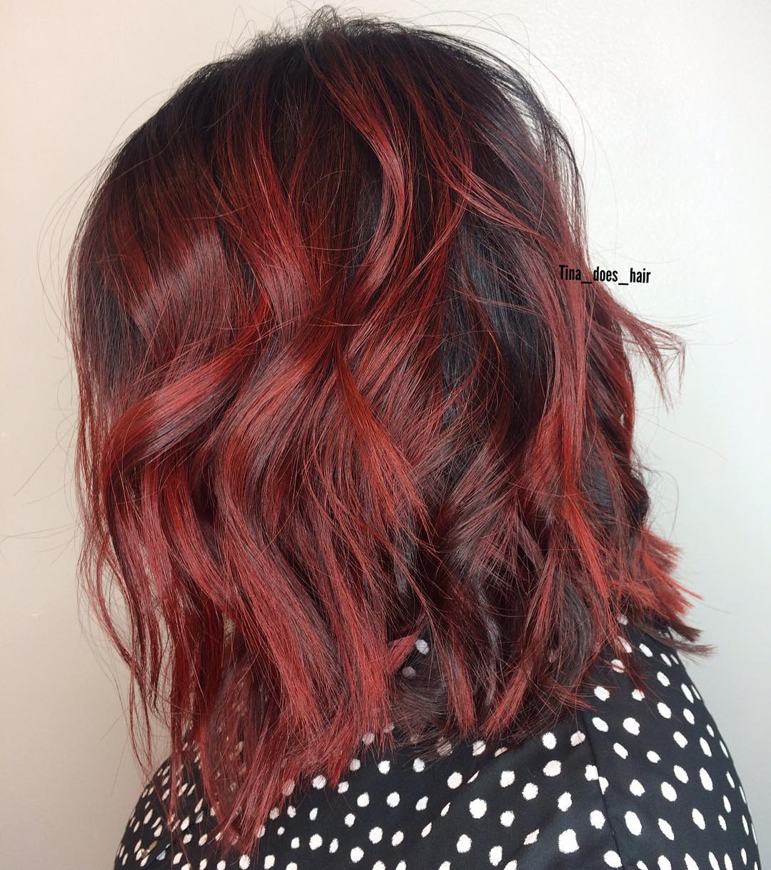 Burgundy Hair Red Carmine Balayage