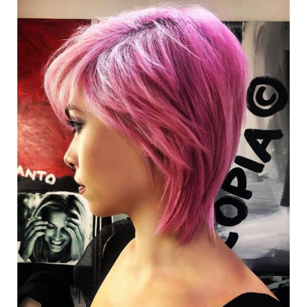 Candy Pink Short Hairstyle For Women cute hairstyles for short hair