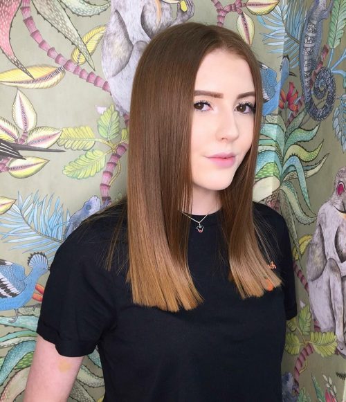 Cappuccino Brown to Copper ombré for Straight Hair