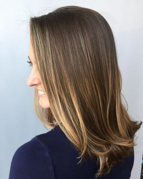 Caramel balayage straight hair