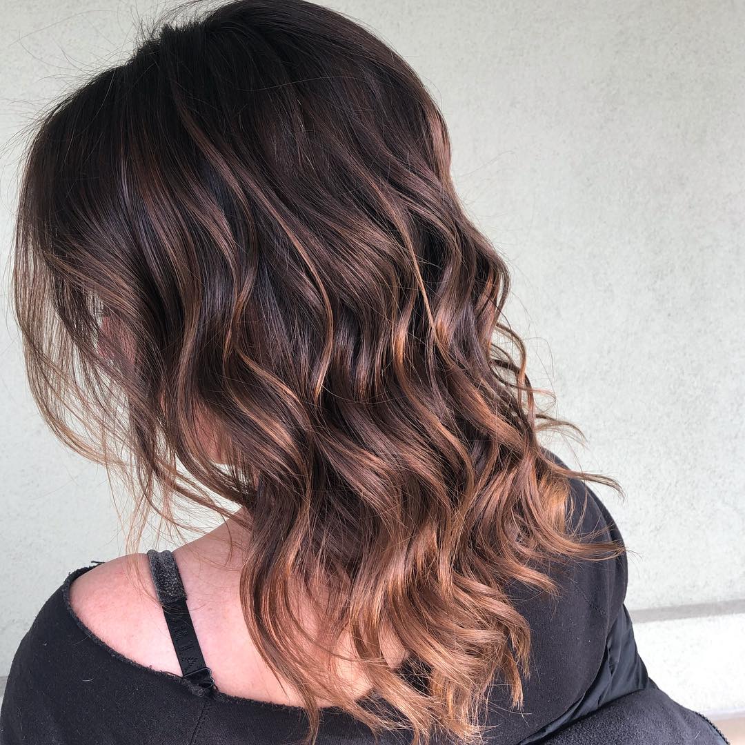 Caramel Highlights on Dark Brown Hair