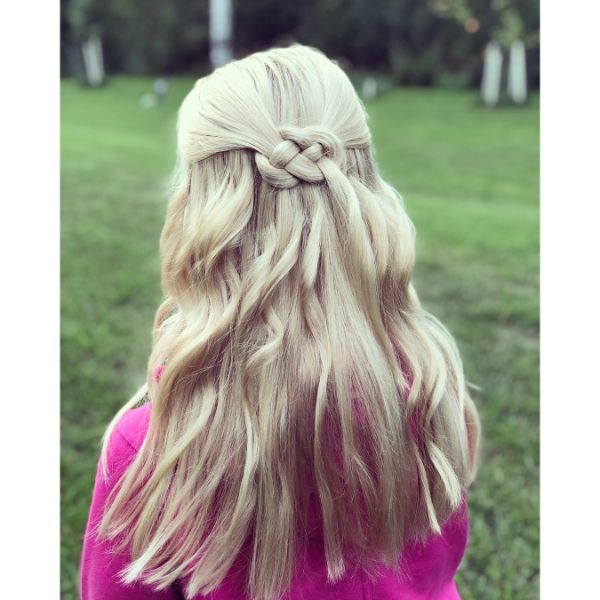 Celtic Knot Braided Hairstyle for Long Blonde Hair