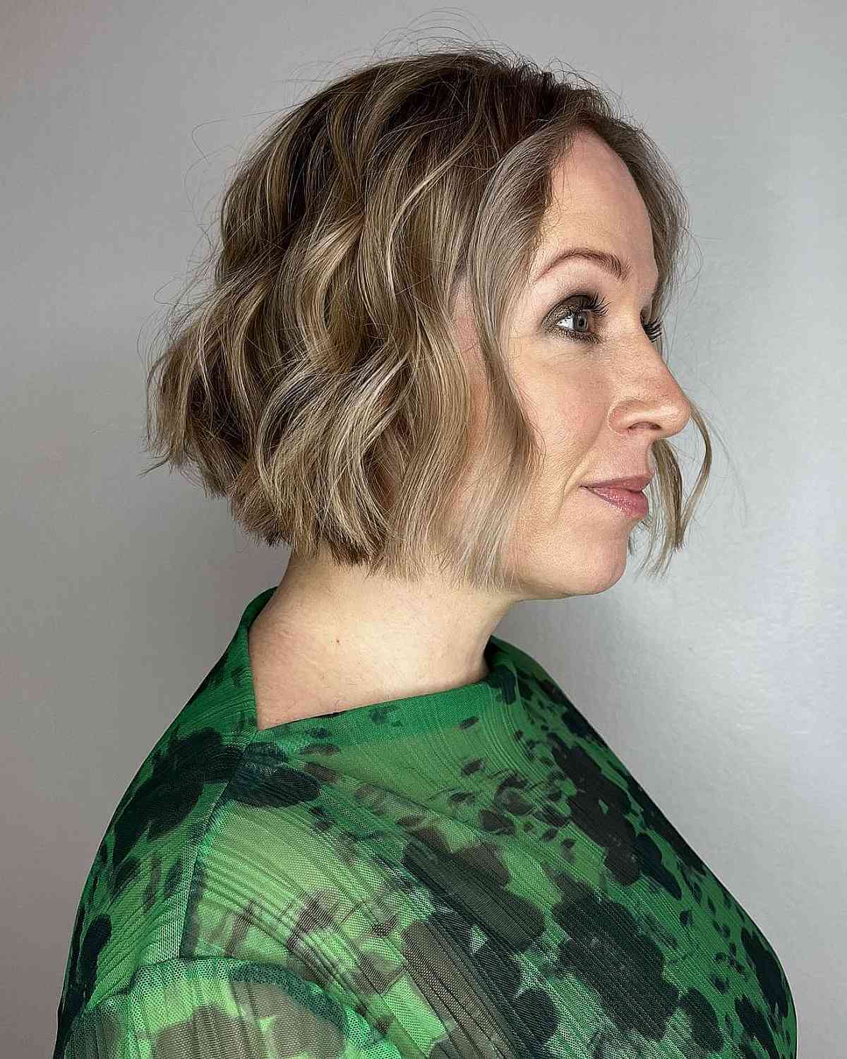 Chin-Length Beachy Blunt Bob for Women Over 40