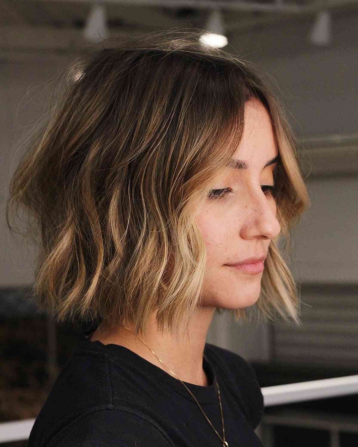 Chin-Length Blunt Wavy Bob