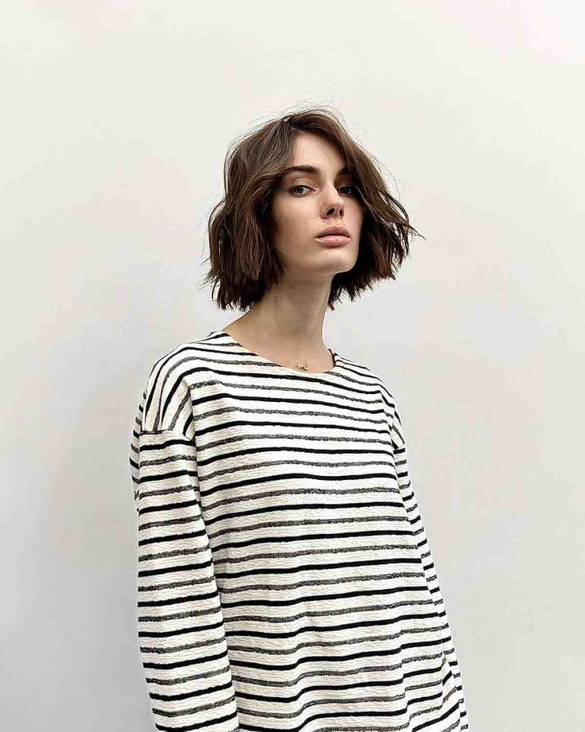 Chin-Length Choppy Bob