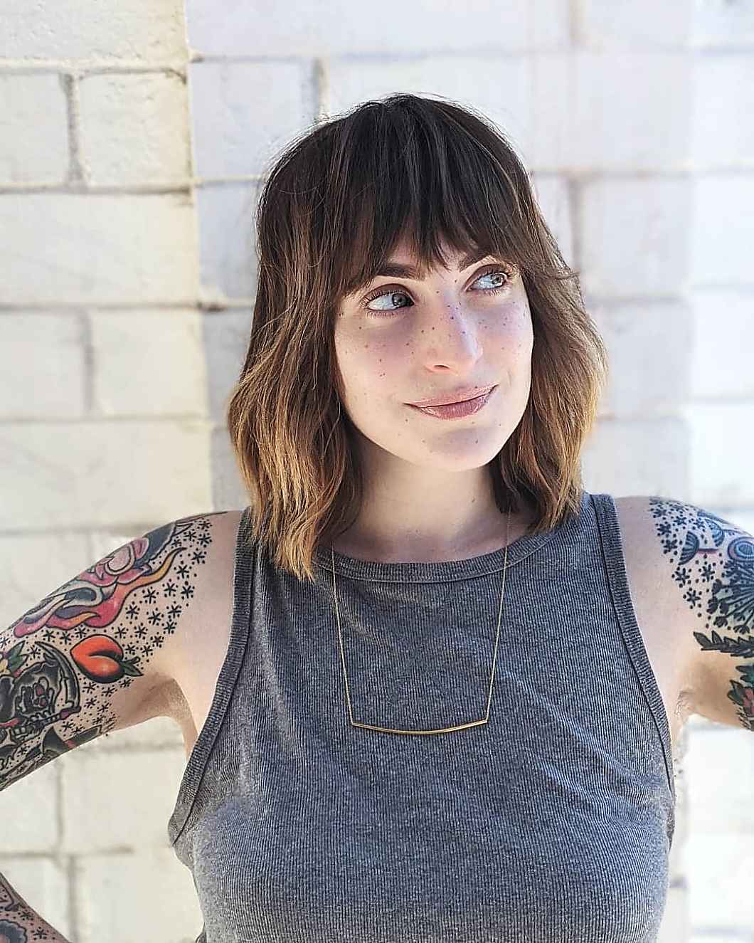 Choppy bob for wavy hair