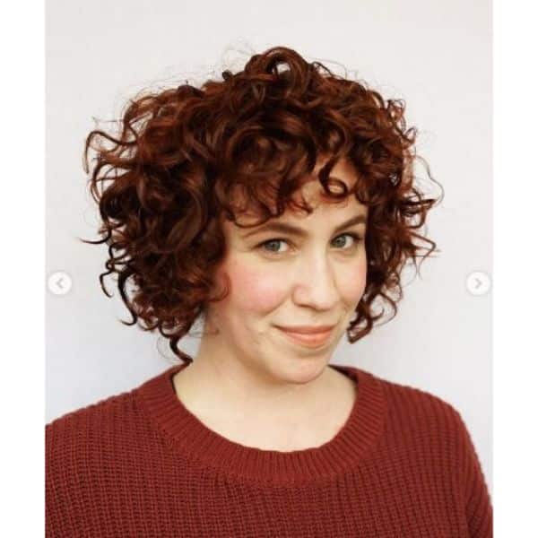 Cinnamon Red Curly Bob