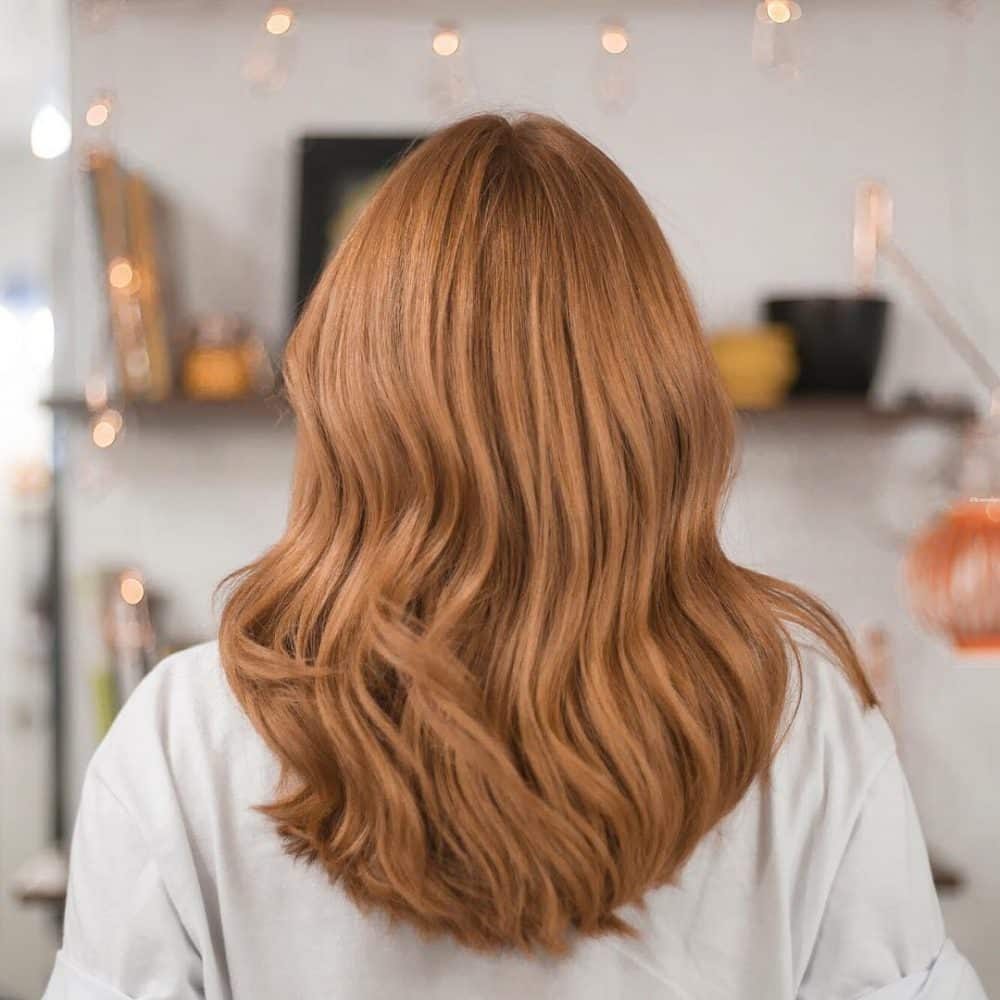 Classic beige strawberry blonde hair