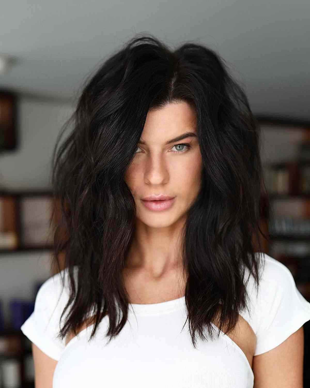 Cool and Textured Medium-Length Thick Hair