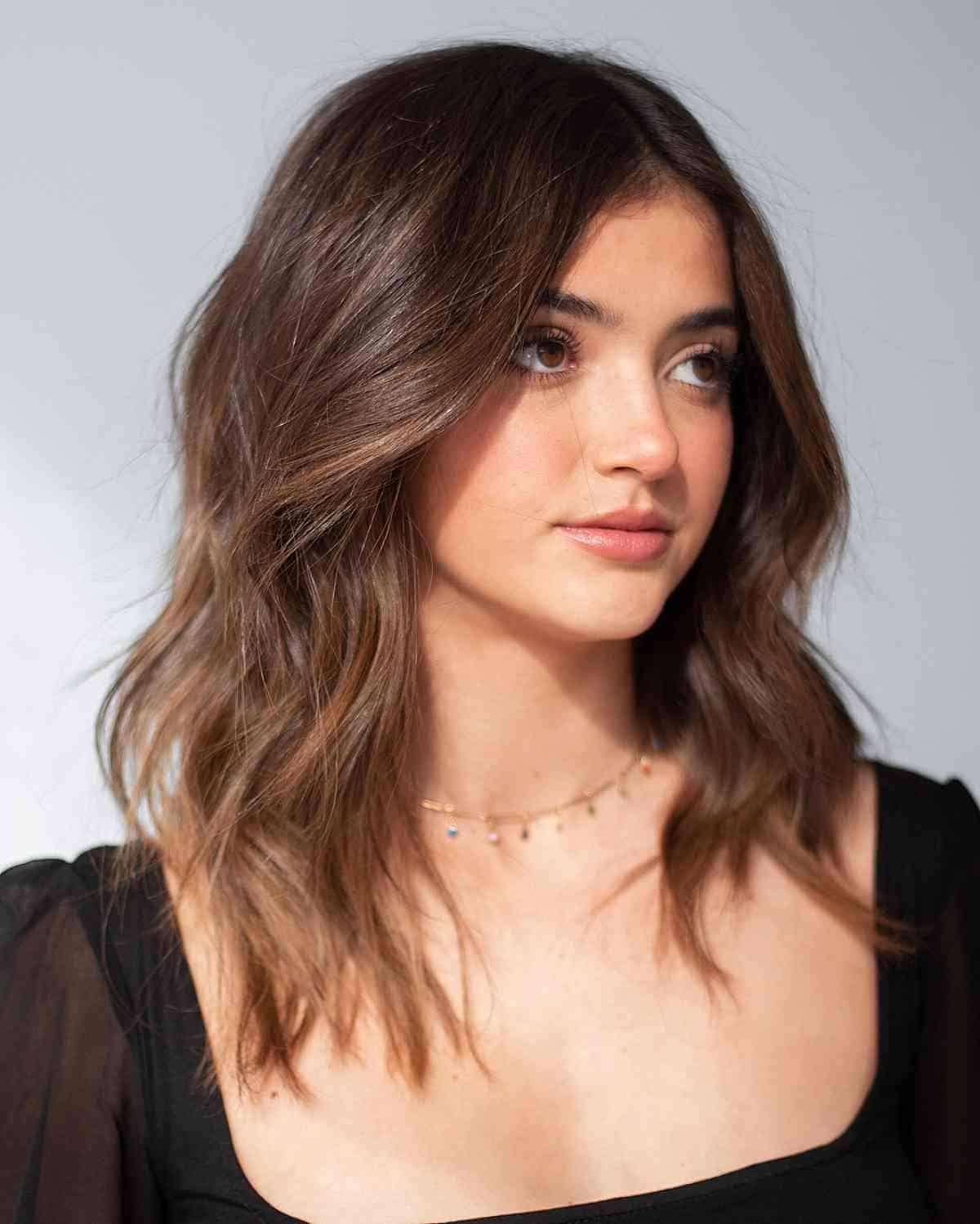 Cool Brown Tones on Shoulder-Length Hair