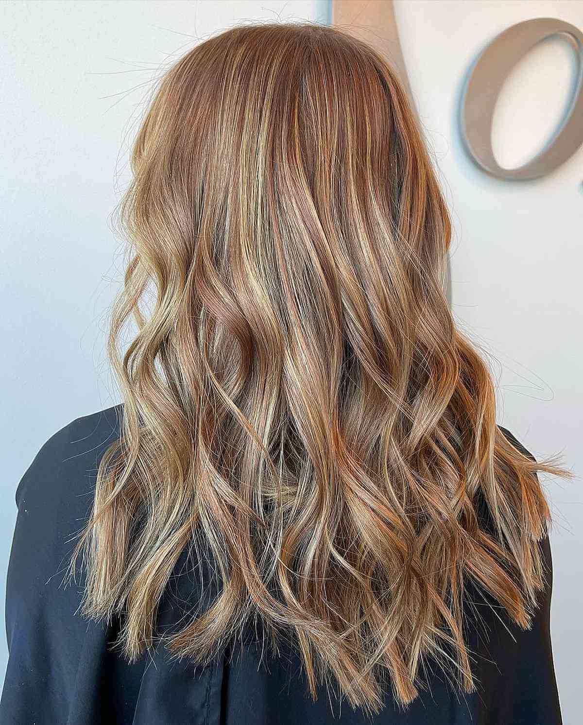 Copper and Light Strawberry Blonde Balayage