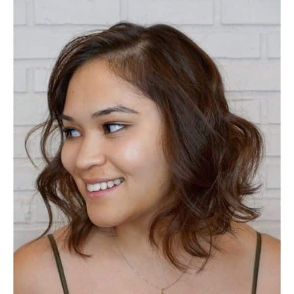 Copper Colored Medium Haircut For Wavy Hair