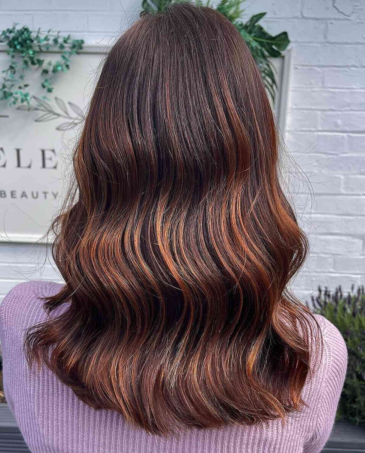 Copper Partial Balayage Highlights