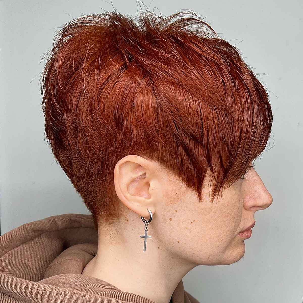 copper tapered pixie cut