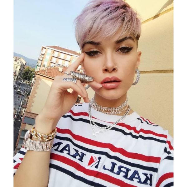 Cotton Pink Cute Short Pixie Hairstyles For Women