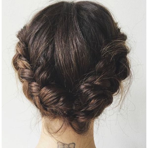 Crown Braid Low Updo