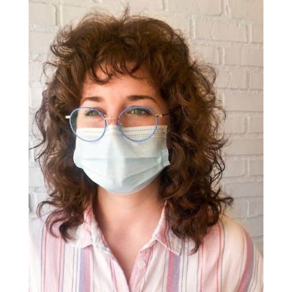 Curly Shag Medium Haircut with Short Bangs
