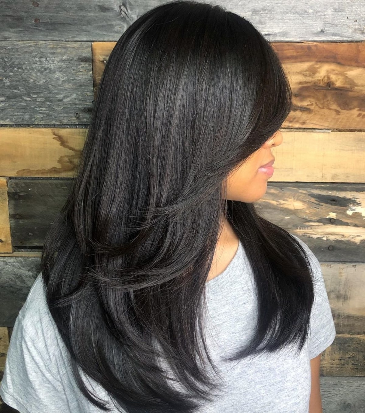 Cute Angled Cut with Long Side Bangs for Straight Hair