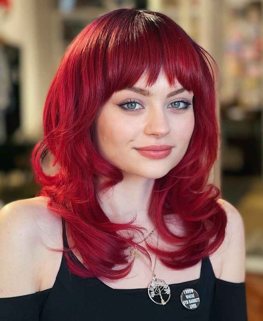 Cute Layered Scarlet Red Hairstyle